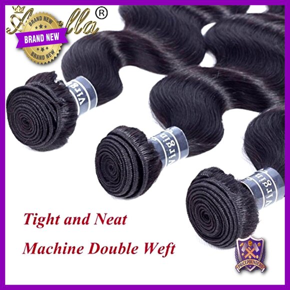 22-20-18 Inch Body Wave Human Hair Extensions 3 Bundles Virgin Brazilian